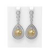 Image 1 : 3.8 ctw Diamond & Pearl Earrings 18K White Gold - REF-446R2K