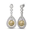Image 2 : 3.8 ctw Diamond & Pearl Earrings 18K White Gold - REF-446R2K