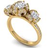 Image 2 : 2 ctw VS/SI Diamond Art Deco 3 Stone Ring 14k Yellow Gold - REF-200K5Y