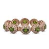 Image 2 : 44.22 ctw Tourmaline & Diamond Victorian Bracelet 14K Rose Gold - REF-1342N4F