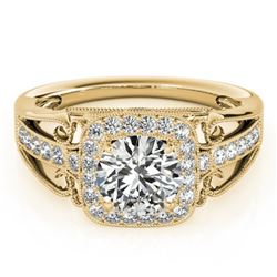 1.3 ctw Certified VS/SI Diamond Halo Ring 18k Yellow Gold - REF-291W5H