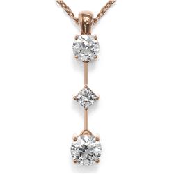 0.9 ctw Diamond Designer Necklace 18K Rose Gold - REF-121H2R