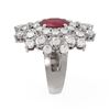 Image 2 : 6.12 ctw Ruby & Diamond Ring 18K White Gold - REF-283Y3X