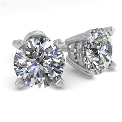 1.53 ctw VS/SI Diamond Stud Designer Earrings 18k White Gold - REF-203N8F