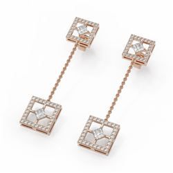2.25 ctw Diamond Designer Earrings 18K Rose Gold - REF-264K2Y