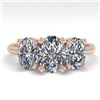 Image 1 : 2.0 ctw Oval Cut VS/SI Diamond 3 Stone Designer Ring 18k Rose Gold - REF-390A2N