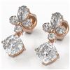 Image 1 : 2.75 ctw Cushion Cut Diamond Designer Earrings 18K Rose Gold - REF-340R3K