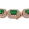 Image 3 : 137.65 ctw Emerald & Diamond Victorian Necklace 14K Rose Gold - REF-3181N8F