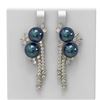 Image 1 : 6.17 ctw Diamond & Pearl Earrings 18K Yellow Gold - REF-626F9M