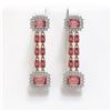 Image 1 : 11.38 ctw Tourmaline & Diamond Earrings 14K Rose Gold - REF-245H3R