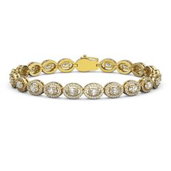 9.49 ctw Oval Cut Diamond Micro Pave Bracelet 18K Yellow Gold - REF-798N3F