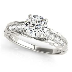 0.70 ctw Certified VS/SI Diamond Ring 18k White Gold - REF-98W9H