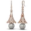 Image 2 : 4.33 ctw Diamond & Pearl Earrings 18K Rose Gold - REF-390W9H
