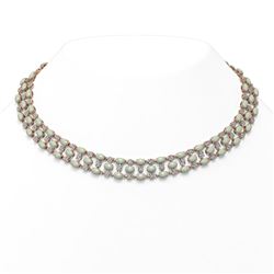 34.85 ctw Opal & Diamond Necklace 10K Rose Gold - REF-618A2N