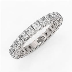3.5 ctw Princess Cut Diamond Eternity Ring 18K White Gold - REF-357W3H