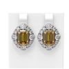 Image 1 : 13.4 ctw Canary Citrine & Diamond Earrings 18K White Gold - REF-517R6K