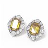 Image 3 : 13.4 ctw Canary Citrine & Diamond Earrings 18K White Gold - REF-517R6K