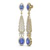 Image 2 : 10.74 ctw Tanzanite & Diamond Earrings 18K Yellow Gold - REF-527H3R