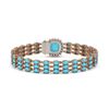 Image 3 : 22.19 ctw Turquoise & Diamond Bracelet 14K Rose Gold - REF-281W8H
