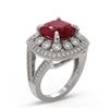 Image 2 : 6.47 ctw Certified Ruby & Diamond Victorian Ring 14K White Gold - REF-158H2R