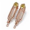 Image 3 : 7.64 ctw Canary Citrine & Diamond Earrings 18K Rose Gold - REF-318Y4X