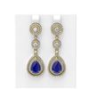 Image 1 : 10.92 ctw Sapphire & Diamond Earrings 18K Yellow Gold - REF-445M5G