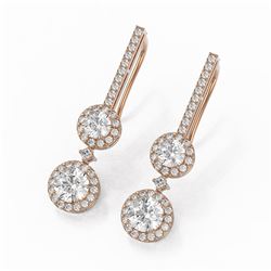 2.5 ctw Diamond Designer Earrings 18K Rose Gold - REF-267M2G