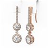 Image 3 : 2.5 ctw Diamond Designer Earrings 18K Rose Gold - REF-267M2G