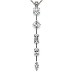 1.4 ctw Mix cut Diamonds Designer Necklace 18K White Gold - REF-183N8F
