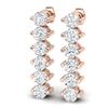 Image 2 : 3 ctw Certified VS/SI Diamond Earrings 18K Rose Gold - REF-277X5A
