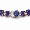 Image 3 : 66.67 ctw Sapphire & Diamond Necklace 14K Rose Gold - REF-718Y2X