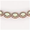 Image 3 : 21.21 ctw Opal & Diamond Micro Pave Halo Necklace 10k Rose Gold - REF-581G8W