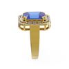 Image 2 : 5.35 ctw Tanzanite & Diamond Ring 18K Yellow Gold - REF-338A2N