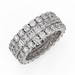 6.48 ctw Princess Cut Diamond Eternity Ring 18K White Gold - REF-487R5K