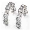 Image 1 : 3.9 ctw Cushion Cut Diamond Designer Earrings 18K White Gold - REF-367R6K