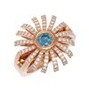 Image 3 : 1.5 ctw Intense Blue Diamond Ring 18K Rose Gold - REF-206G8W