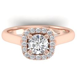 1.01 ctw Certified VS/SI Diamond Solitaire Halo Ring 14k Rose Gold - REF-182K9Y