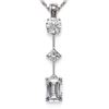 Image 1 : 1.16 ctw Emerald Cut Diamond Designer Necklace 18K White Gold - REF-214X9A