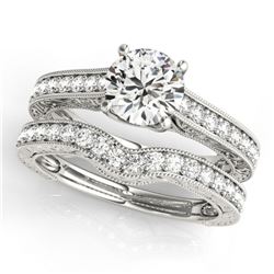 1.42 ctw Certified VS/SI Diamond 2pc Wedding Set 14k White Gold - REF-162N2F