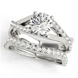 1.06 ctw Certified VS/SI Diamond 2pc Wedding Set 14k White Gold - REF-115X9A