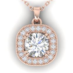 1.02 ctw Certified VS/SI Diamond Stud Micro Necklace 14k Rose Gold - REF-173A6N