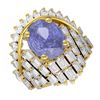 Image 3 : 8.78 ctw Tanzanite & Diamond Ring 18K Yellow Gold - REF-707F3M