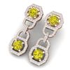Image 1 : 4 ctw SI/I Fancy Yellow Diamond Earrings 18K Rose Gold - REF-330F2M