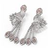 Image 3 : 18.13 ctw Morganite & Diamond Earrings 18K White Gold - REF-890Y9X