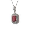 Image 1 : 7.18 ctw Certified Ruby & Diamond Victorian Necklace 14K White Gold - REF-172X8A