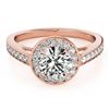 Image 1 : 0.9 ctw Certified VS/SI Diamond Halo Ring 18k Rose Gold - REF-91H5R