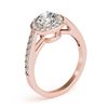 Image 3 : 0.9 ctw Certified VS/SI Diamond Halo Ring 18k Rose Gold - REF-91H5R