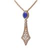 Image 3 : 5.1 ctw Sapphire & Diamond Necklace 18K Rose Gold - REF-340Y2X