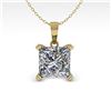 Image 1 : 0.50 ctw VS/SI Princess Diamond Designer Necklace 14k Yellow Gold - REF-57Y9X