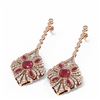 Image 3 : 4.19 ctw Ruby & Diamond Earrings 18K Rose Gold - REF-307M6G